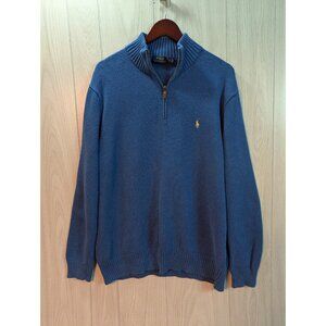 Polo Ralph Lauren Quarter Zip Pullover Sweatshirt Sweater Mens Size XLT Blue